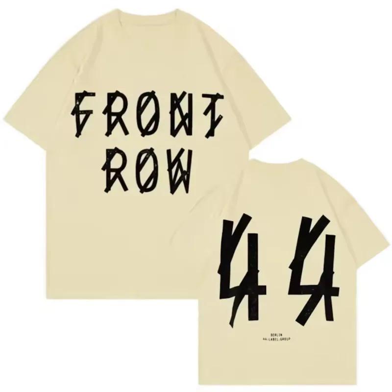 2026 44 Группа этикеток Хлопковая футболка в стиле Хип-хоп Унисекс Уличная одежда Короткий рукав Круглый вырез Принт Повседневная Дышащая Модная футболка для взрослых