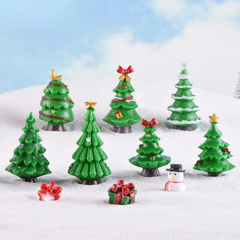 Christmas Small Gifts, Micro-landscapes Snow Scenes Decorative Ornaments Christmas Tree Accessories, Artificial Trees