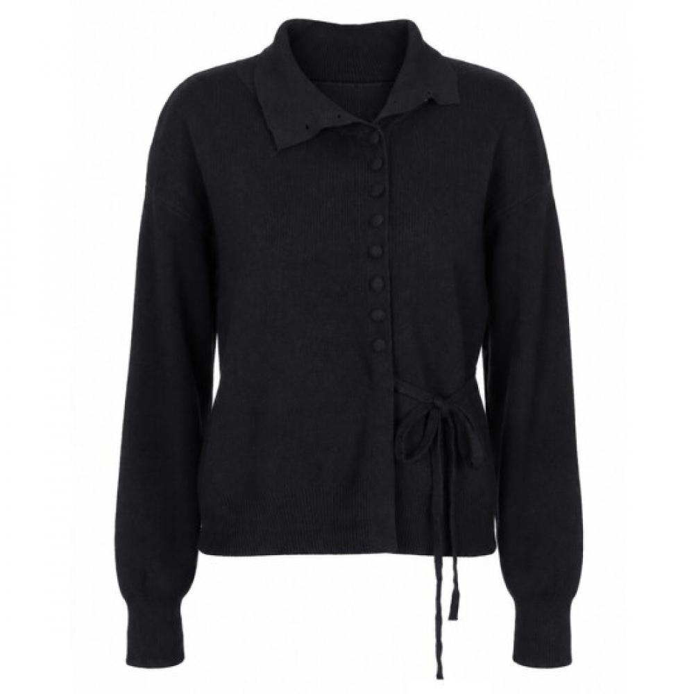 Shop Women S Collared KnIt Cardigan Black It Wcd260110