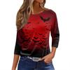 Women's T Shirt Halloween Print 3/4 Sleeve Daily Fashion Basic Round Neck Regular Top