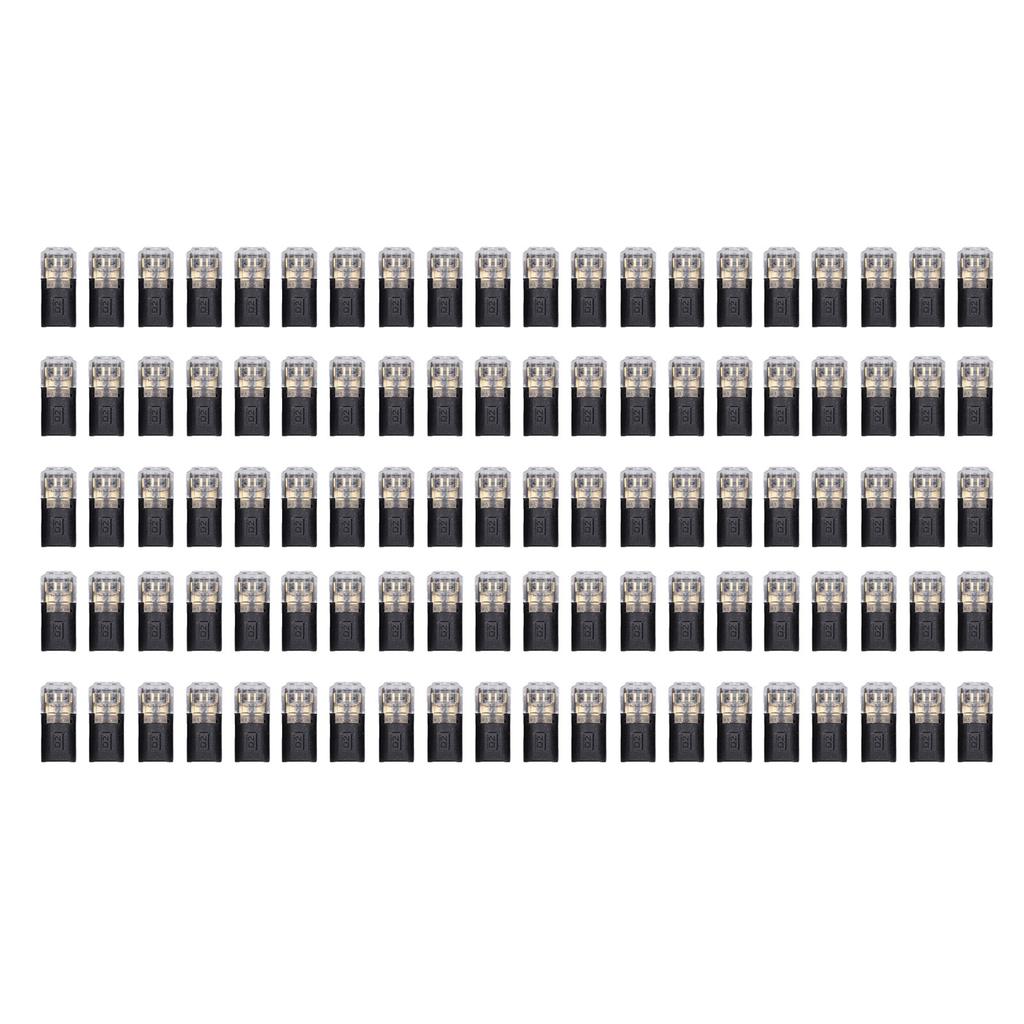100PCS Double Wire Plug in Connectors with Locking Buckle Quick Clip Fasteners 2 Pin Multi Purpose Snap On Blocks for