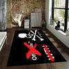 Skull Crossbones & Red X Carpet suitable as a non-slip mat for the living room or bedroom sofa