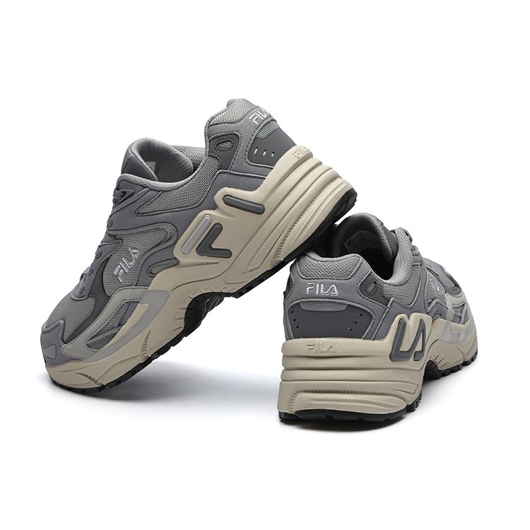 FILA Fusion Catapult Synthetic Leather Fabric Thick Sole Sports Low Top Dad Shoes Men sneakers Dove-Gray T12M145214FHA