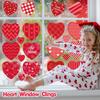 12 Sheets Valentine's Day Window Clings Conversation Heart Double-Sided Window Stickers Decals Candy Heart Window Decorations for Valentine's Day