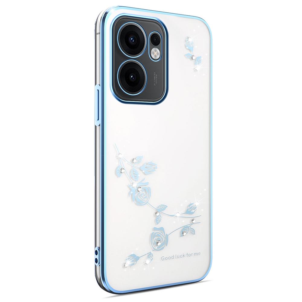 KADEM For Oppo Reno13 F 5G (Reno 13 FS 5G)/4G Case Flower Rhinestone Decor Electroplating TPU Phone Cover