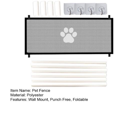 1 компл. барьер для собак, забор с крючками, настенное крепление, свободный складной портативный мелкоячеистый забор для дома, двери, лестницы, ворота для домашних животных, товары для домашних животных