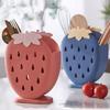 1pc Strawberry-shaped Kitchen Utensil Rack - Multifunctional Storage Box with Drainage
