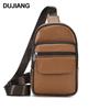 2024 Men's Genuine Leather Crossbody Chest Bag - Top Layer Cowhide for Outdoors & Business