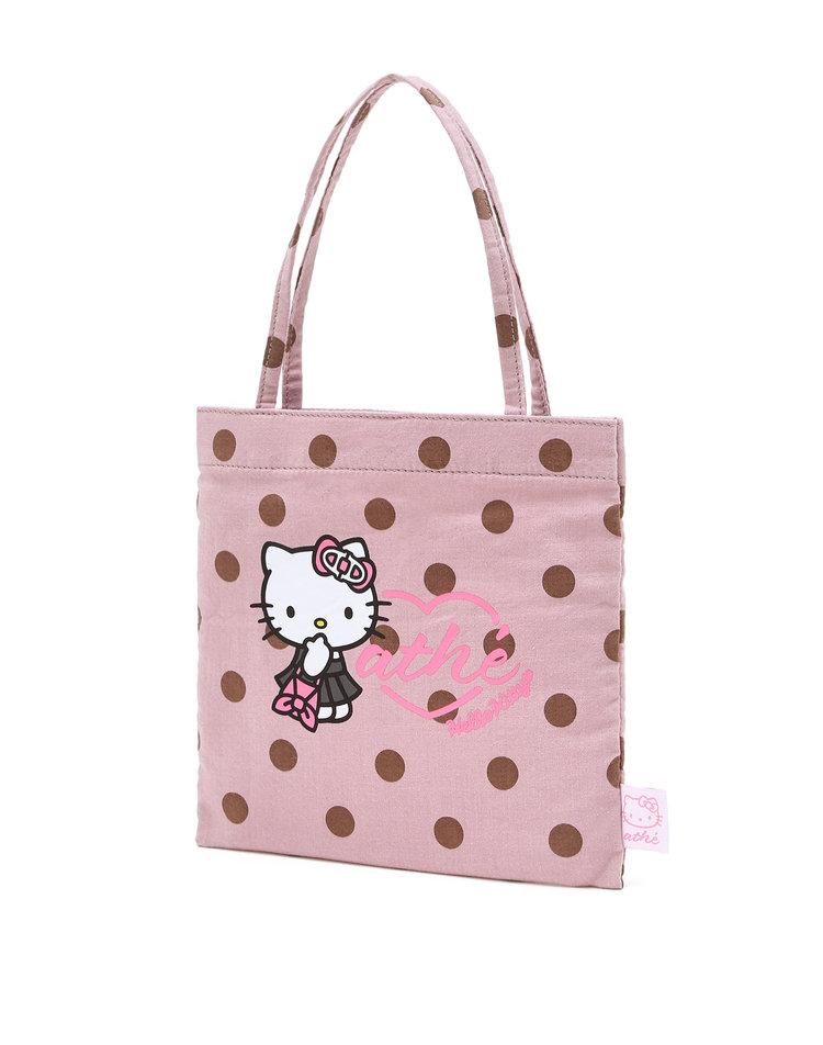 Сумка-тоут Athe Vanessabruno [Hello Kitty X Athe] В горошек Розовая S Aaba6E022P2