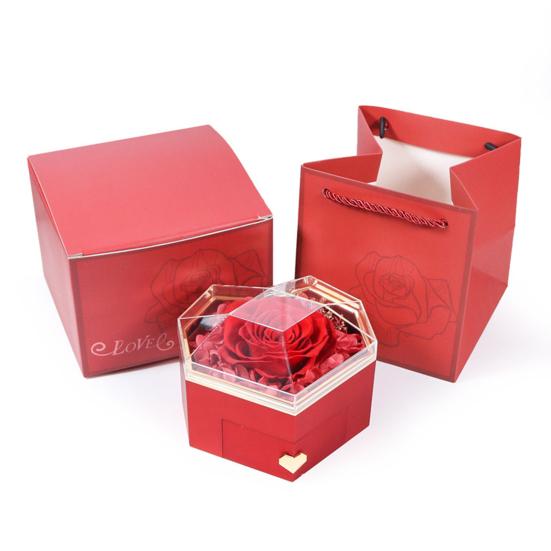 Консервированная шкатулка для колец с розами, шкатулка для украшений в форме сердца, консервированная шкатулка для ожерелий с цветами и скрытым ящиком, подарок на ее день рождения, годовщину, предложение