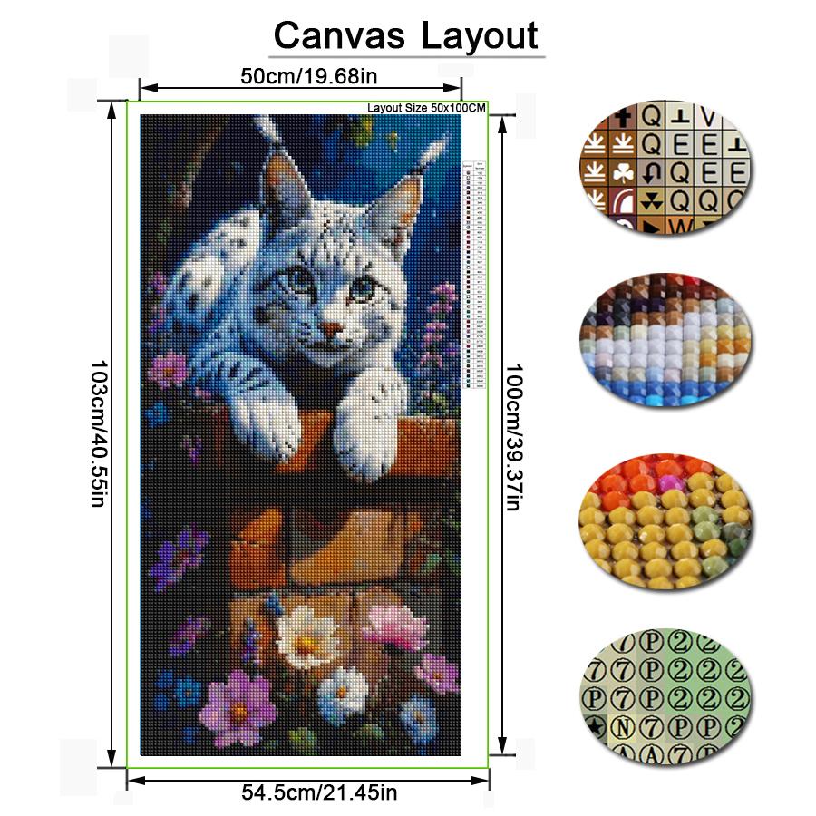 Black and White Cat Large Size Diamond Painting New Collection Pet Animals Diy Full Square Round Drill Rhinestone Embroidery Mosaic Cross Stitch Kits