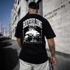 Мужская хлопковая футболка Статуя бодибилдинга Ретро Уличный стиль Черный Фитнес Мышцы - Мужская летняя хлопковая футболка с принтом