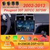 Car Radio Android 14 Carplay For Peugeot 307 307CC 307SW 2002 - 2013 Navigation Multimedia Player Stereo WiFi+4G Video Auto DVD