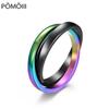 Megin D Нержавеющая сталь Титан Повседневный Простой Разноцветный Парные Кольца для Мужчин Женщин Друзья Подарок Модные Украшения Bague Anel Bagu