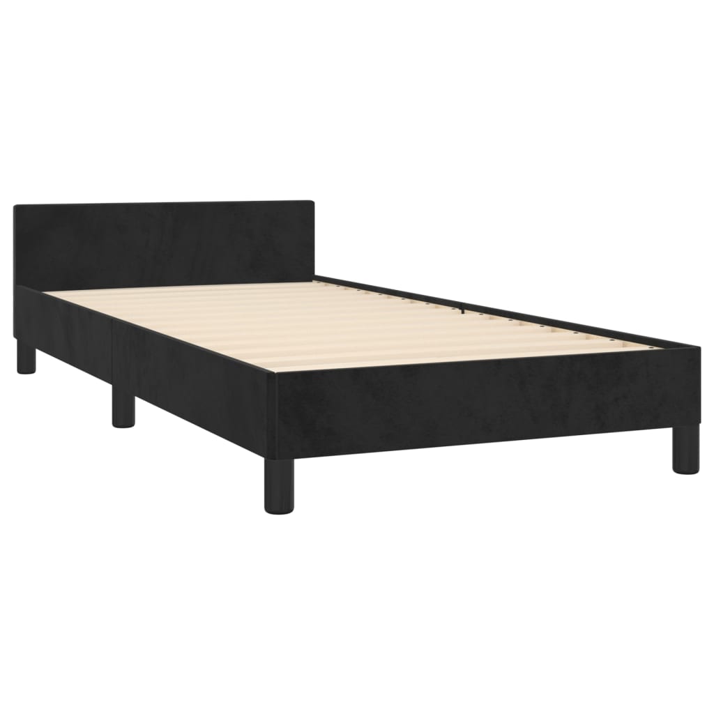 Vidaxl Каркас кровати с изголовьем, черный, 80x200 см, бархатный