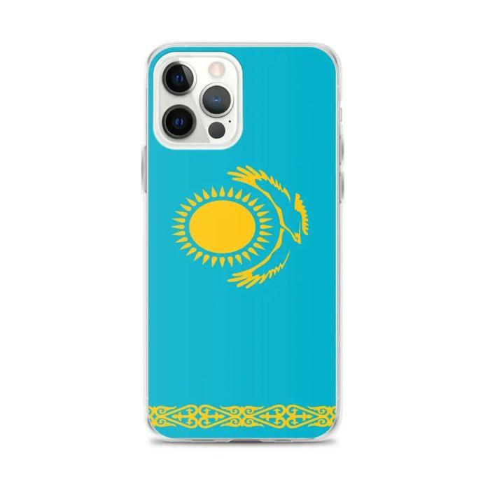 Coque iPhone - Multicolore - Drapeau Kazakhstan - Souple - Compatible iPhone 12 Pro Max - Verticale