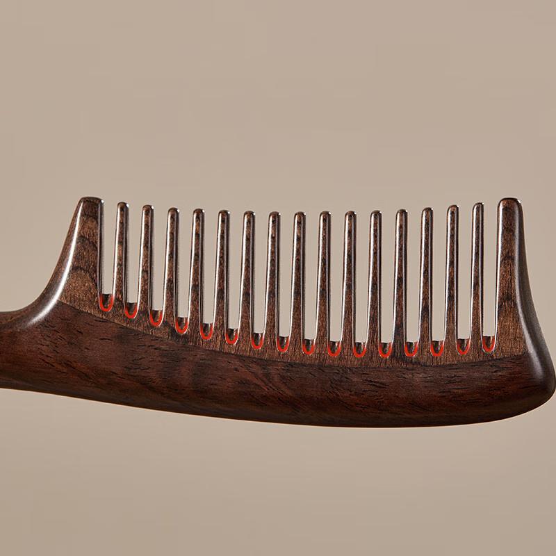 Натуральная эбеновая двухсторонняя расческа для волос