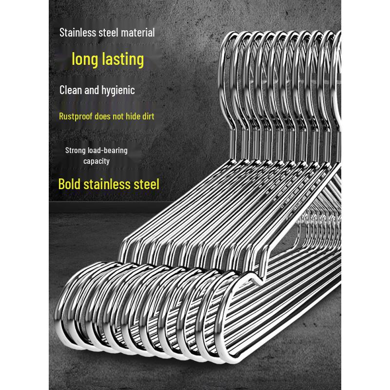 Xinkai 304 Stainless Steel Clothes Hangers, 10-Pack