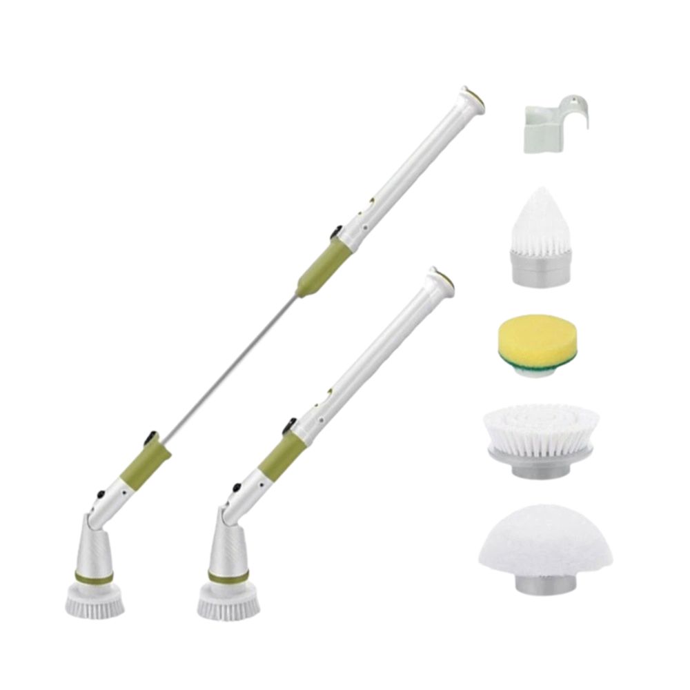 Long Handle Electric Spin Scrubber 5 Replacement Heads Shower Scrubber Bathtub Cleaning