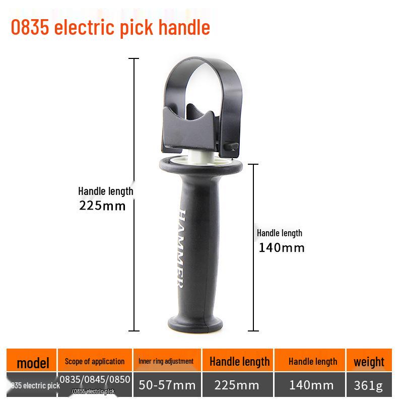 Рукоятка электрического отбойного молотка, кирки и ударной дрели; Дополнительная рукоятка для пистолетной дрели; Вспомогательная рукоятка для угловой шлифмашины; Принадлежности для электроинструментов.