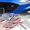 yvmsj9 3D Metal ST Letters Badge Car Front Grille Emblem Decals for Ford Mondeo Kuga Ranger Mustang F150 Aspire Everest Fiesta Focus