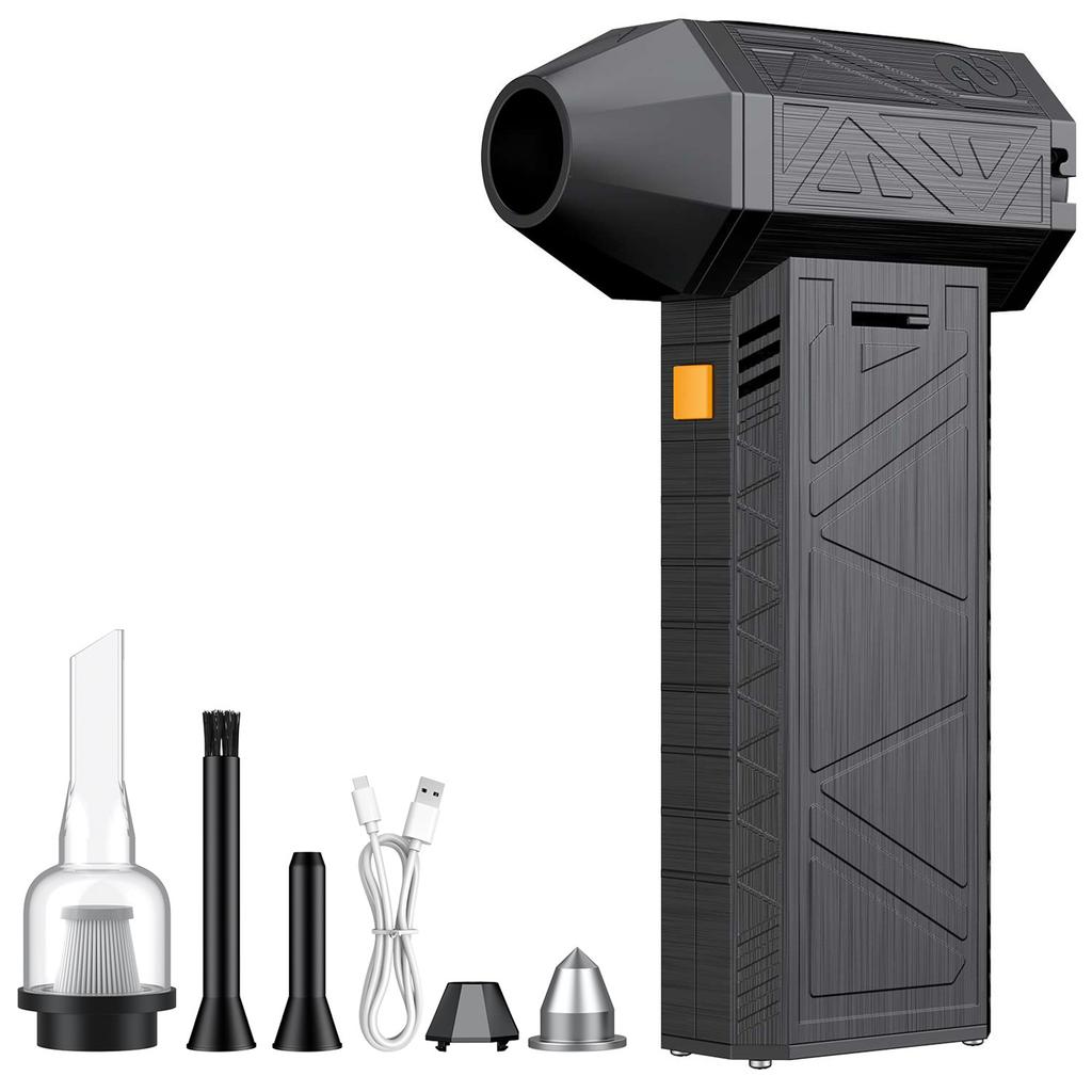 Violent Turbo Fan Hair Dryer Dust Removal Snow Blowing 130,000 Rpm Brushless Black 6000 mAh