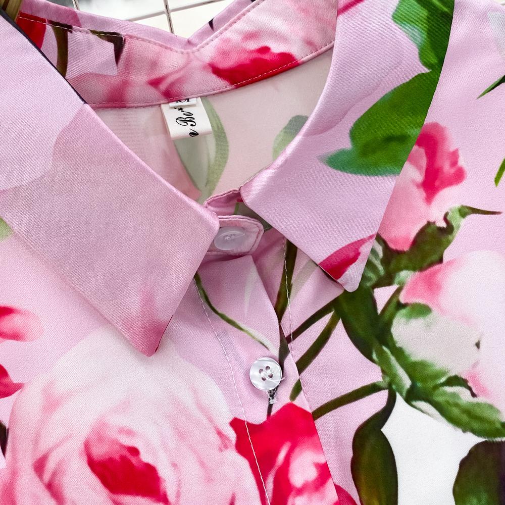 Весеннее европейское и американское модное платье трапециевидной формы с отворотом на талии и принтом, элегантное длинное платье с длинными рукавами