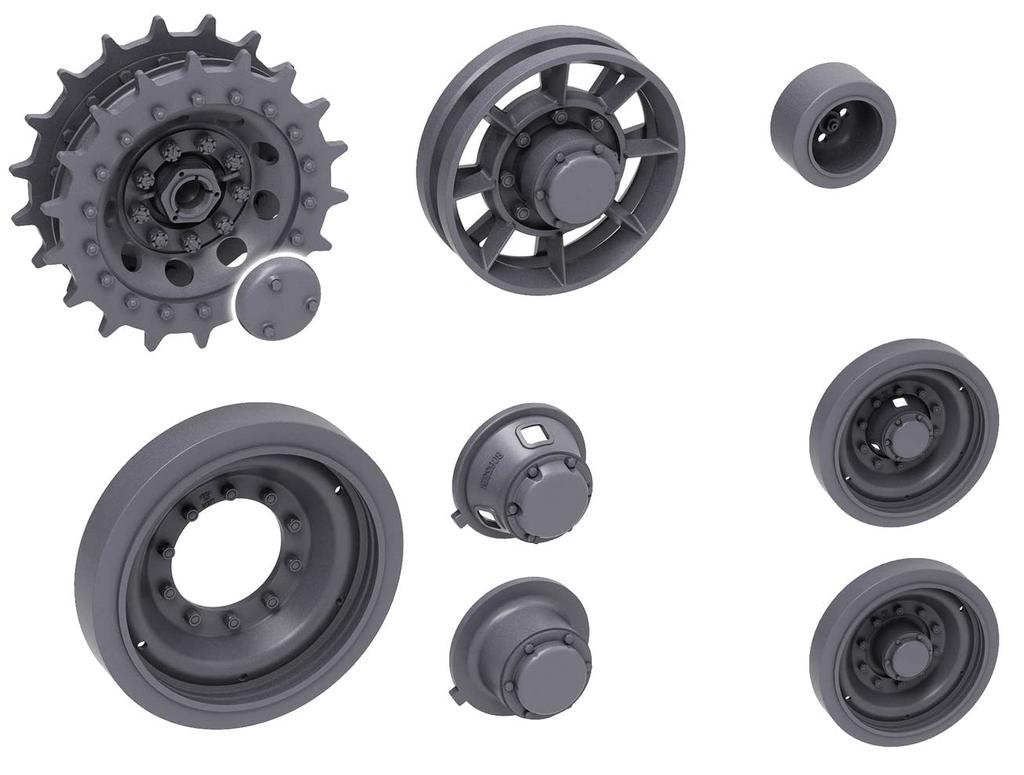 T-Rex Studio 1/35 Scale World War II British Comet Cruiser Tank Wheel Set (for Tamiya) Plastic Model Parts TR35111