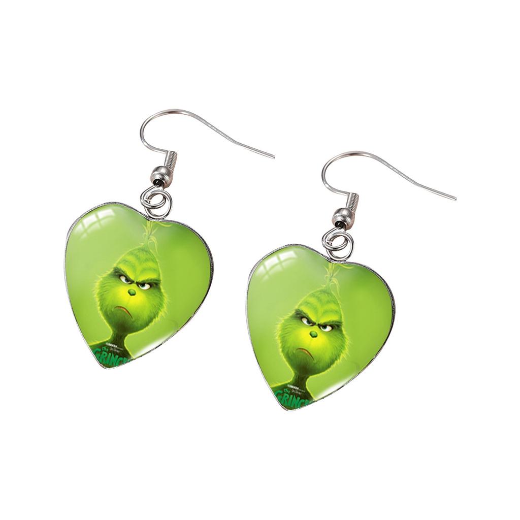 Ювелирные изделия Серьги Санта-Клаус Зеленые серьги Любовь Серьги из нержавеющей стали
