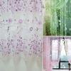 Window Curtain Translucent Floral Pattern Room Decor Pastoral Balcony Valance for Home Office Cafe