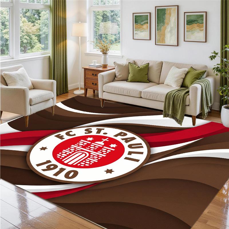 FC St. Pauli Football Design Crystal Velvet Rug Soft Decorative Mat for Bedroom Entrance