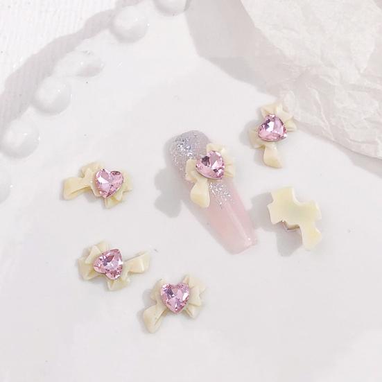 10 шт., подвески для ногтей с бантом, сердце дракона, смола, 3D, экологически чистые аксессуары для дизайна ногтей для красивых и очаровательных ногтей