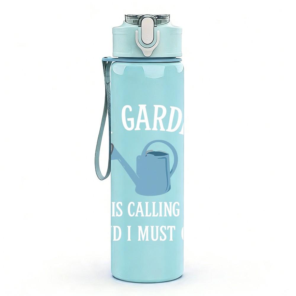 1PC Watering Can Garden Cute Print 750ml Color Plastic Sports Water Bottle Leakproof Flip Straw Lid Suitable for Sports Office Home Use