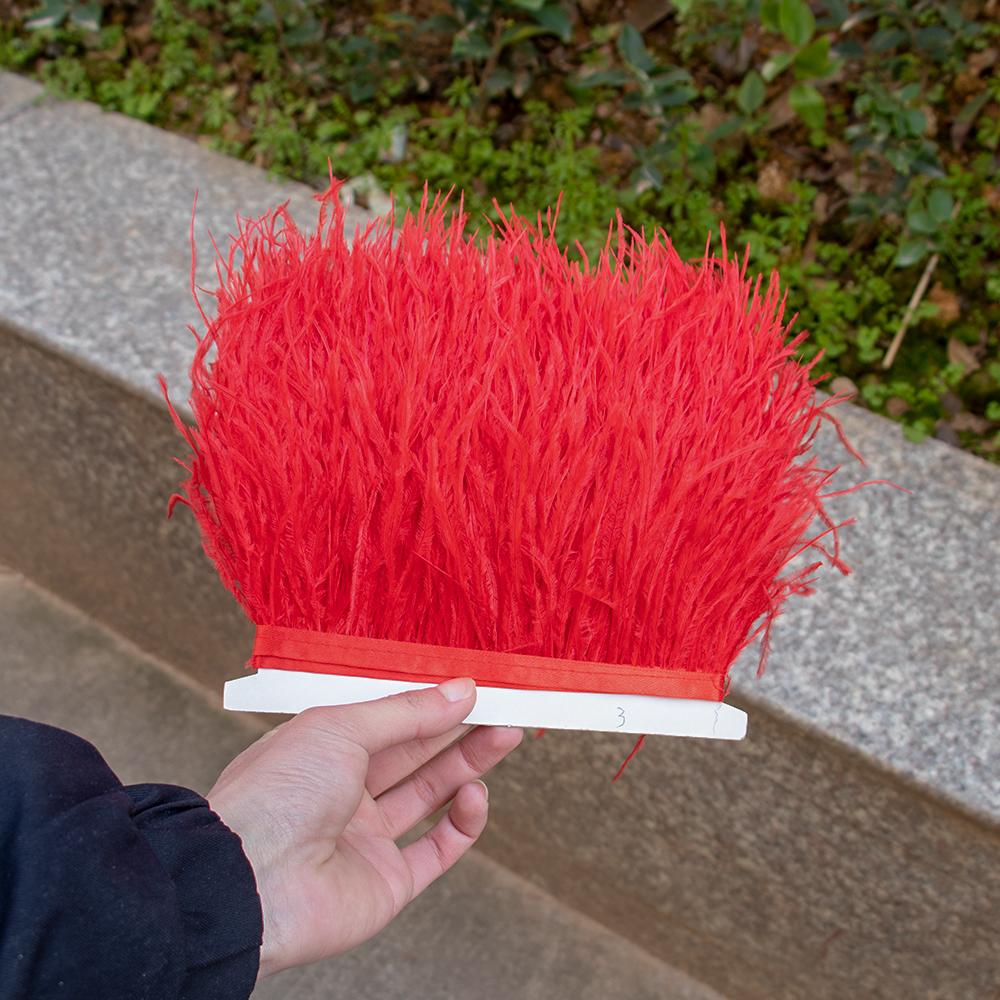 1/5/10Meters Light Purple Ostrich Feathers Ribbon 8-10cm/3-4Inch Long Feather Trim Fringe for Party Costumes Sewing Accessories