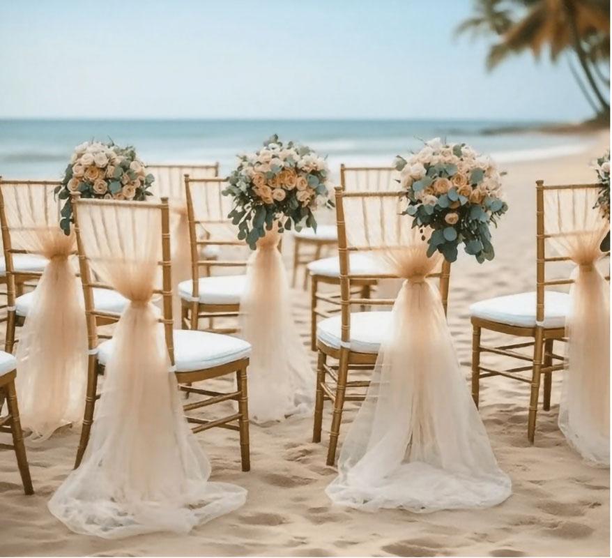 10/50 шт. 75x200 см Белый Свадебный Тюль Банты на Стулья baby shower Вечеринка Свадебная Композиция Арка Декор Садовая Вечеринка Украшение Лестницы