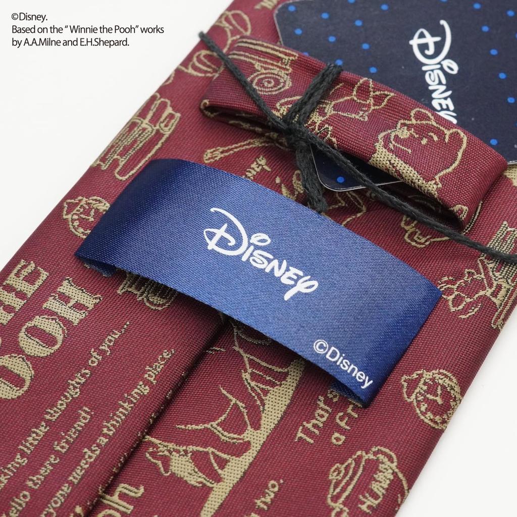 Disney Winnie the Pooh Calligraphy Tie D50026 Perfect for Business or One Size Fits All Red, Casual, Gift,