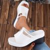 Fashion Summer Wedge Thick Platform Women'S Sandals Slip On Versatile Casual High Heel Plus Size Wide Fit Sandals With Arch Support