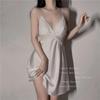 Korean Style Ice Silk Lace Backless Nightdress - Summer Sleepwear Short Skirt for Small Chest