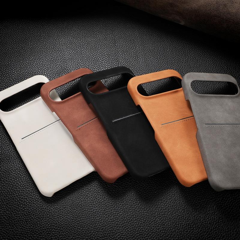 Тонкий чехол из матовой кожи для телефона Google Pixel 9 Pro XL Pixel 8A, роскошный слот для карт, жесткий противоударный чехол для защиты объектива из ПК