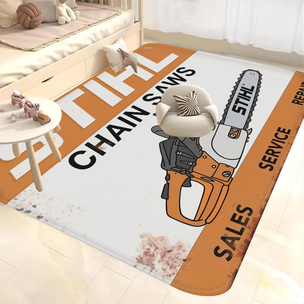 Коврик придверный с логотипом Stihl, Детская комната, Украшение спальни, Балкон, Противоскользящий коврик, Гостиная, Бытовые ковры