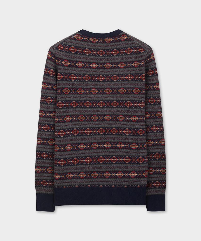BROOKS BROTHERS Wool Vintage Fair Isle Crewneck Sweater (Grey) (Bbwrmff402)