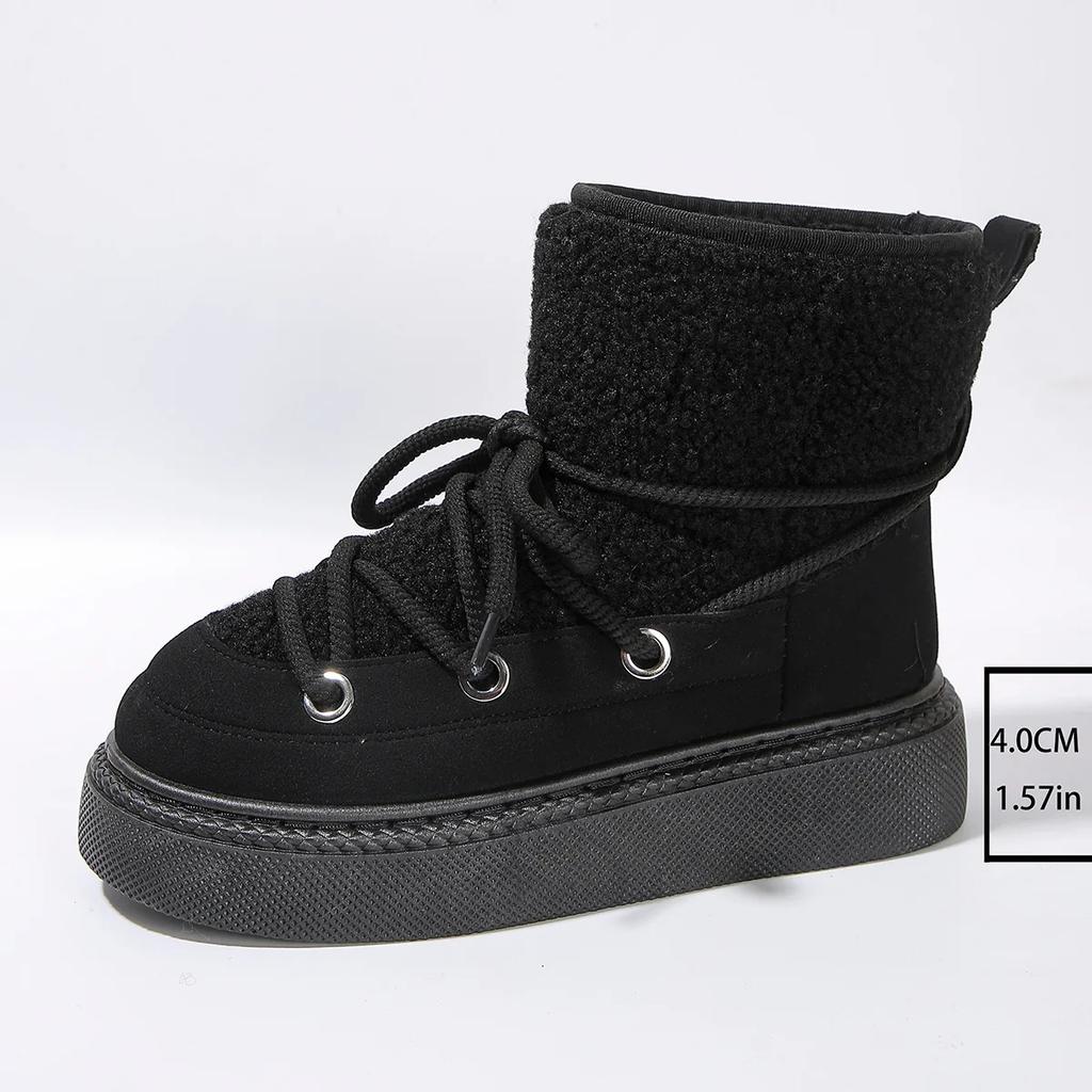 Классические утолщенные женские зимние ботинки из пуха, удобные теплые ботильоны, женские новые зимние ботинки для женщин, массивные ботинки для женщин