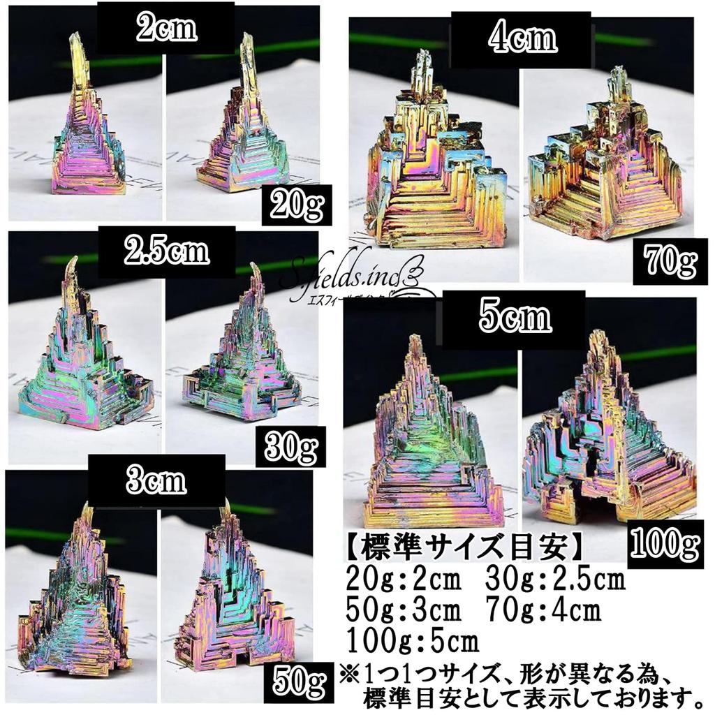 Bismuth Artificial Crystal Ore Set of 3 Metal Mineral Specimen Research Power Stone X 3 S.fields.inc (100g Pieces)