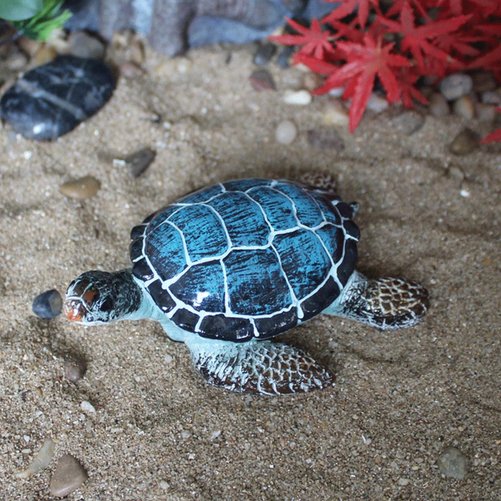 Resin Beach Sea Turtles Miniature Figurine Garden Decoration Fairy Garden Dollhouse Landscape Decoration Ornament