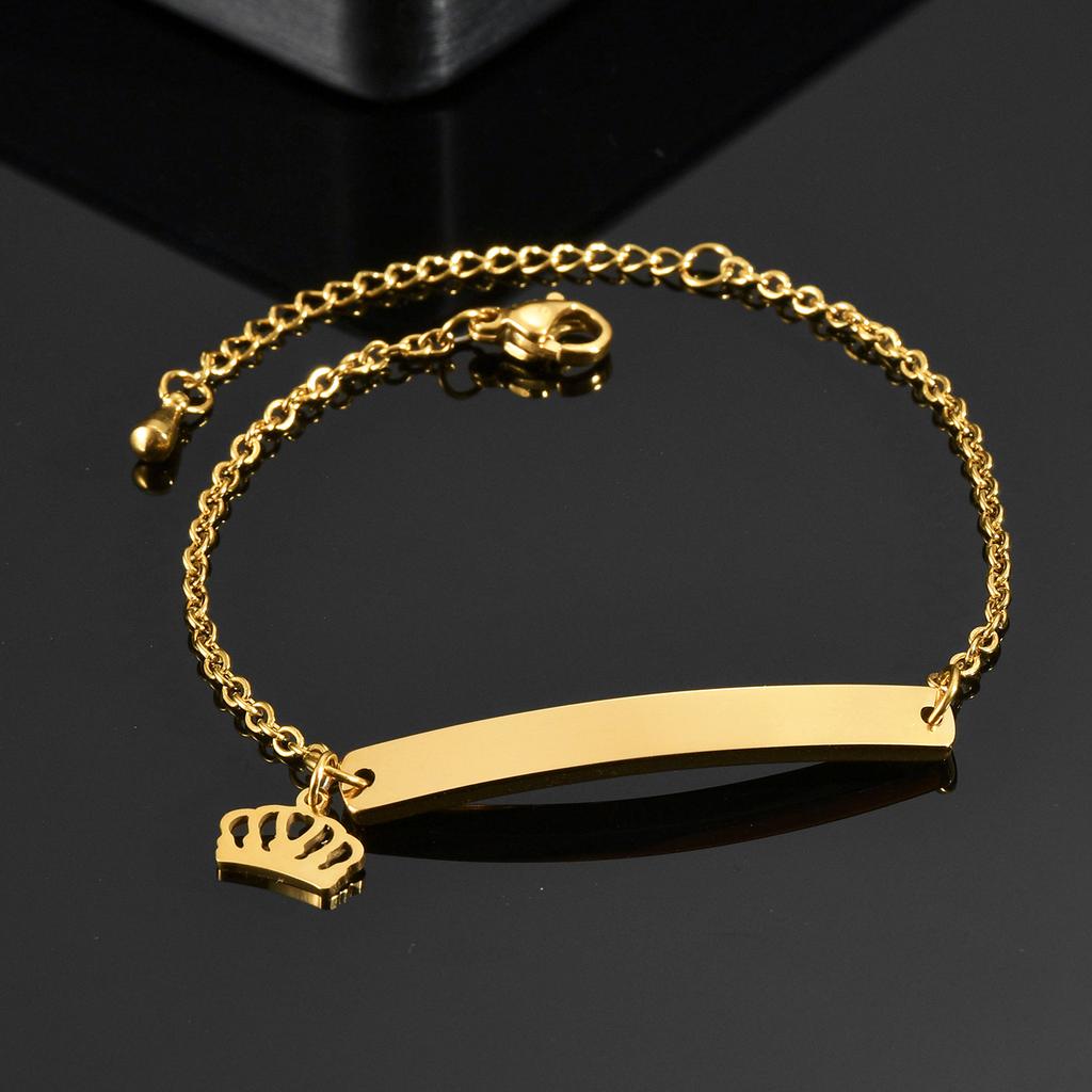 Atoztide Personalized Engrave Name Bracelet For Men Women Kids Stainless Steel Heart Adjustable Figaro Chain Family Jewelry Gift