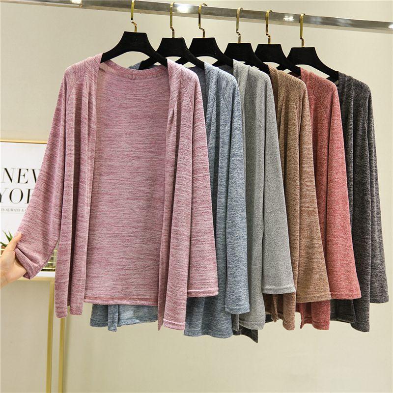 Fashionable Sun Protection Clothing Knitted Cardigan Women's Long Sleeved Jacket Loose and Versatile Plus Size for Spring and Autumn Fashion Show