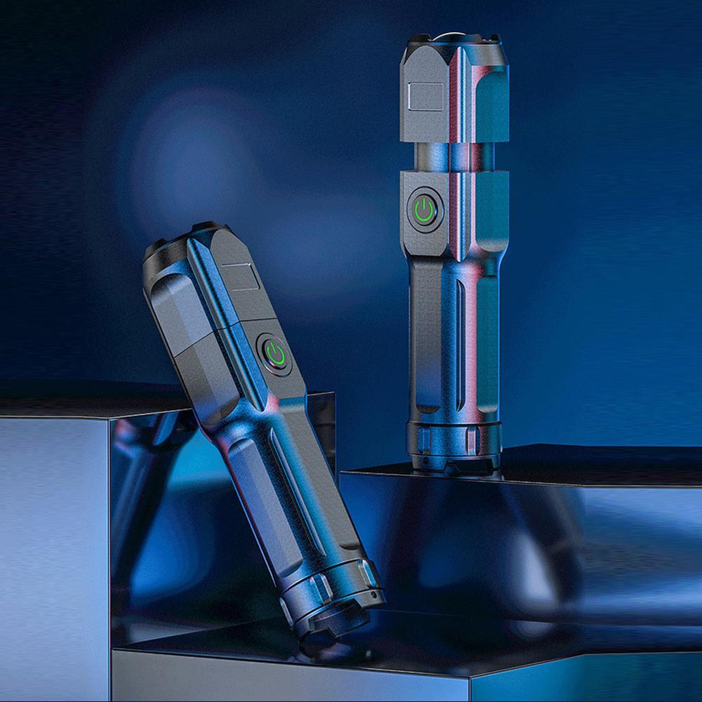 LED Rechargeable Flashlight Mini Handheld Zoomable Flashlight High Lumen Camping Light with 3 Light