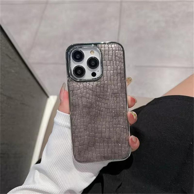 Роскошный глянцевый чехол с крокодиловым узором для iPhone 16 15 14 13 12 11 Pro Max Plus с покрытием Cool Armor, ударопрочный, яркий цветной чехол