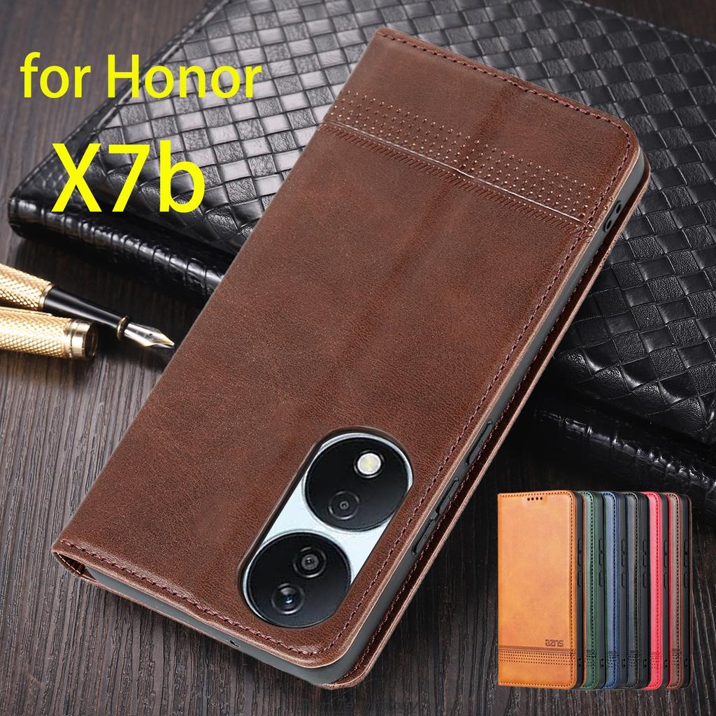 Роскошный магнитный адсорбционный кожаный чехол для Huawei Honor X7b Flip Cover Защитный чехол Capa Fundas Coque