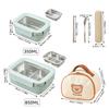 WORTHBUY Picnic Portable Large Capacity Bento Lunch Box 1/2 Grids Leak-proof 304 Stainless Steel Food Container Microwave Safe